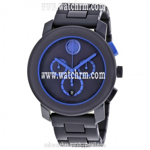 Movado Bold Navy Blue Dial Navy Blue Stainless Steel Band and Case Men's Quartz Watch 3600270