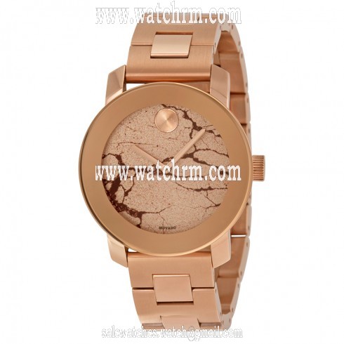 Movado Bold Rose Gold Glitter Ladies Stainless Steel Watch 3600347