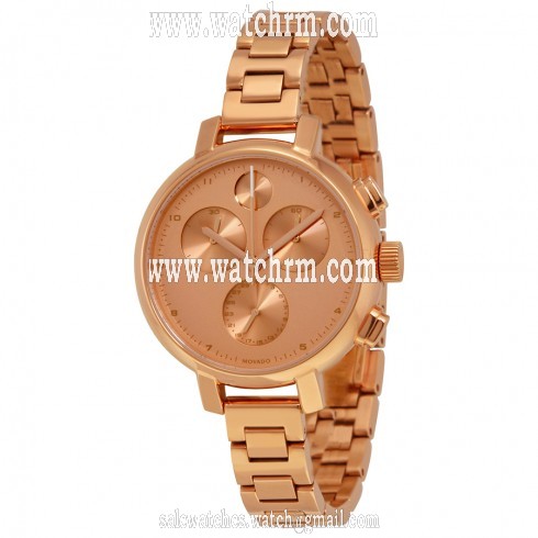 Movado Bold Rose Gold IP Stainless Steel Chronograph Ladies Watch 3600240