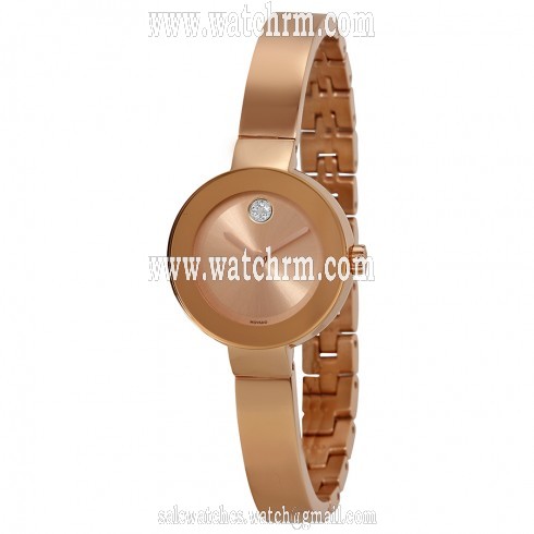Movado Bold Rose-Gold Sunray Dial Rose-Gold Stainless Steel Case and Band Ladies Quartz Watch 3600286