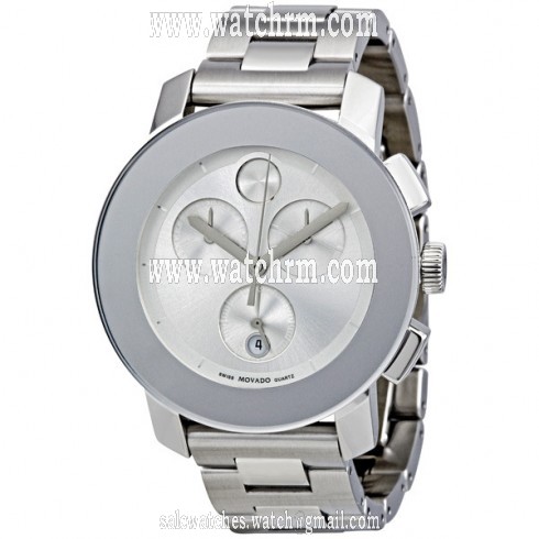Movado Bold Silver Dial Chronograph Stainless Steel Watch 3600075