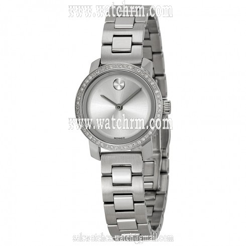 Movado Bold Silver Dial Stainless Steel Diamond Ladies Watch 3600214