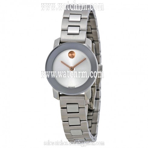 Movado Bold Silver Diakl Stainless Steel Ladies Watch 3600234