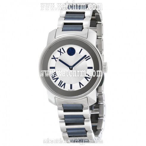 Movado Bold Silver Dial Two Tone Ladies Watch 3600354