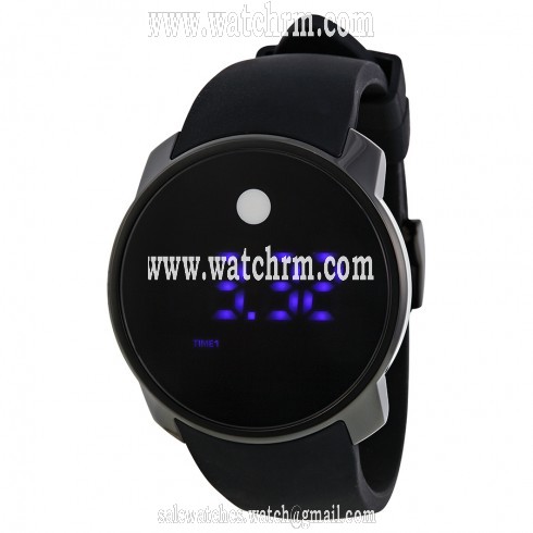 Movado Bold Touch Screen Digital Dual Time Black Silicone Men's Watch 3600144