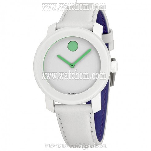 Movado Bold White Dial White Leather Strap Unisex Watch 3600154