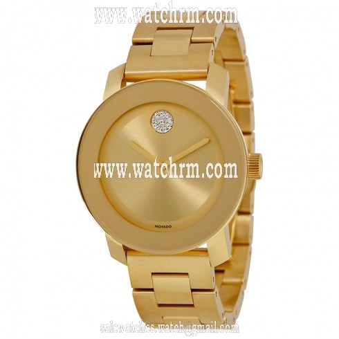 Movado Bold Yellow Gold Ion Plated Stainless Steel Unisex Watch 3600104