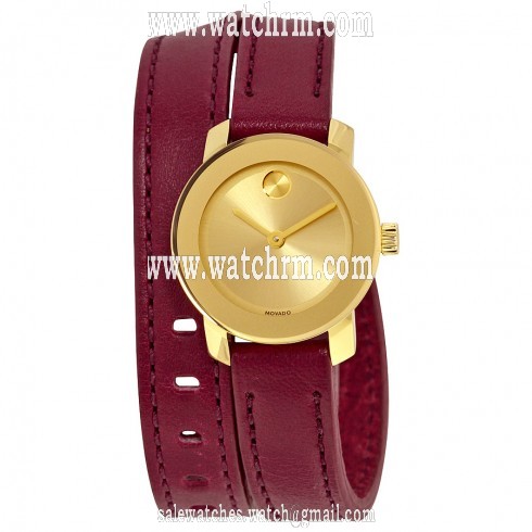 Movado Bold Yellow Gold-Tone Sunray Dial Ladies Watch 3600344