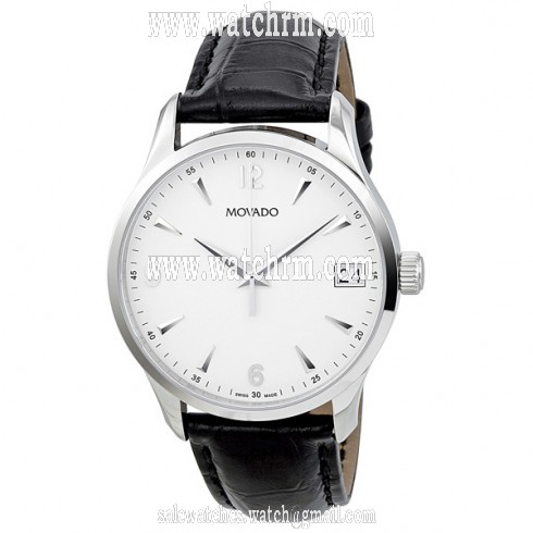 Movado Circa White Dial Leather Men's Watch 0606569