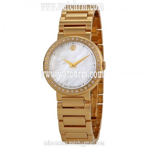Movado Concerto Mother of Pearl Gold-plated Ladies Watch 0606422