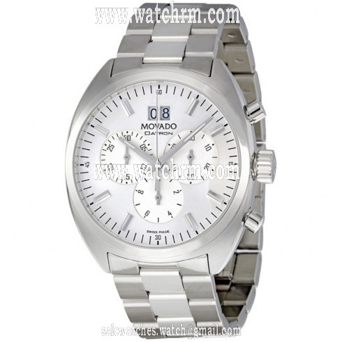 Movado Datron Chronograph Stainless Steel Silver Dial Men's Watch 0606477