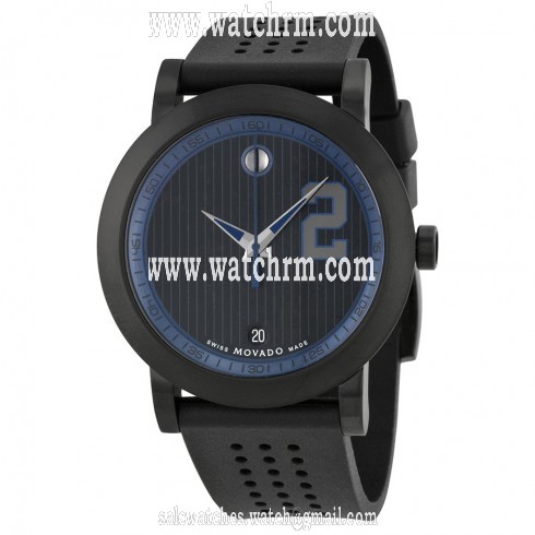 Movado Derek Jeter Captain Series Black Dial Black Rubber Men's Watch 0606892