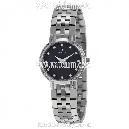 Movado Faceto Diamond Steel Ladies Watch 0605586