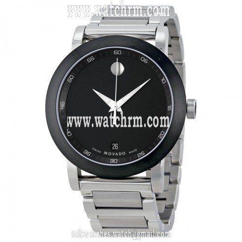 Movado Museum Black Dial Stainless Steel Men's Watch 0606604