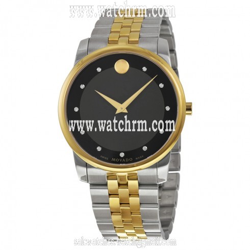 Movado Museum Black Dial Two-tone Men's Watch 0606879