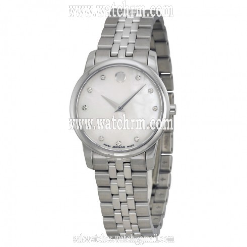 Movado Museum Mother of Pearl Diamond Dial Stainless Steel Ladies Watch 0606612