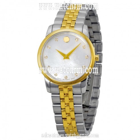 Movado Museum Mother of Pearl Diamond Dial Two-Tone Steel Ladies Watch 0606613