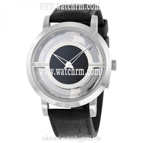 Movado Museum Translucent Black Dial Black Rubber Men's Watch 0606567