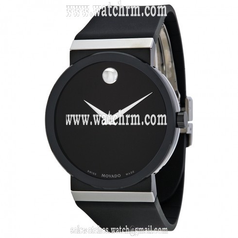Movado Sapphire Synergy Black Dial Black Rubber Men's Watch 606780
