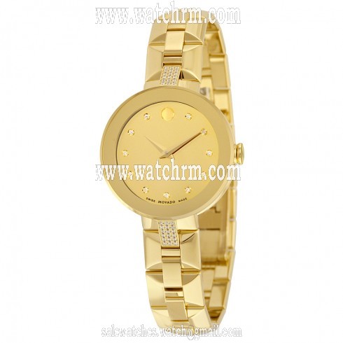 Movado Sapphire Yellow Mirror Diamond Dial Ladies Watch 0606817
