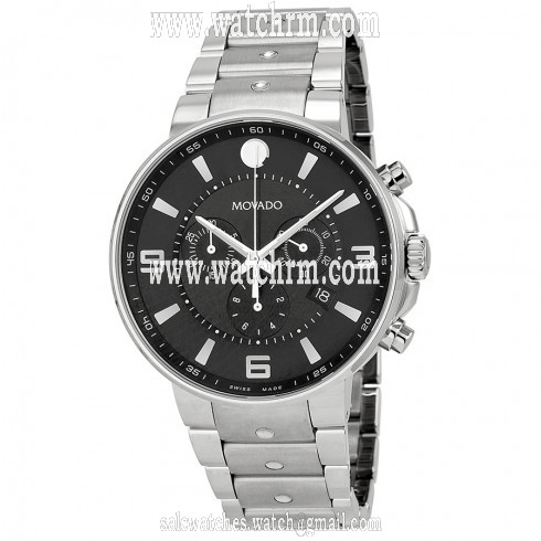 Movado SE Pilot Black Dial Stainless Steel Chronograph Men's Watch 0606759