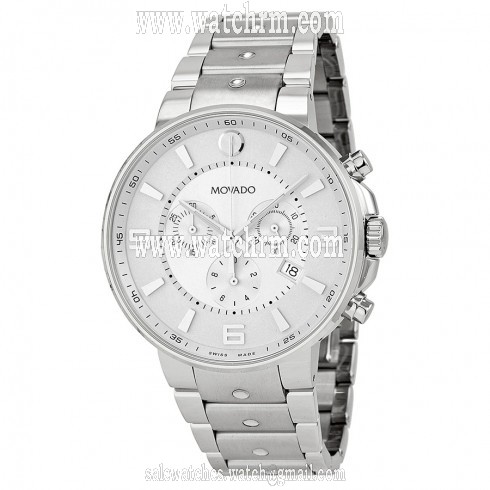 Movado SE Pilot Silver Dial Chronograph Stainless Steel Men's Watch 0606760