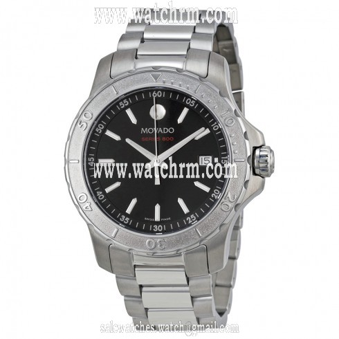 Movado Series 800 Black Dial Stainless Steel Men's Watch 2600115