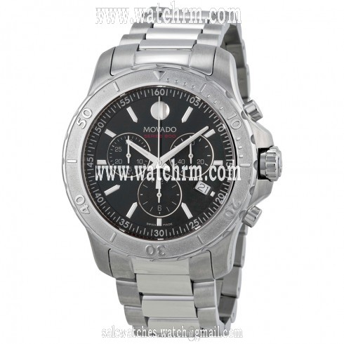 Movado Series 800 Chronograph Black Dial Stainless Steel Men's Watch 2600110