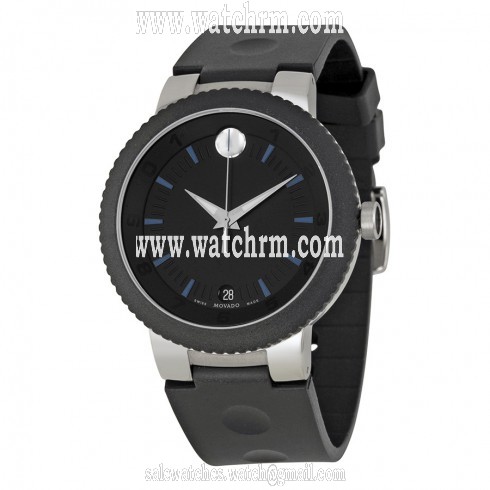 Movado Sport Edge Black and Blue Dial Rubber Strap Men's Watch 0606927