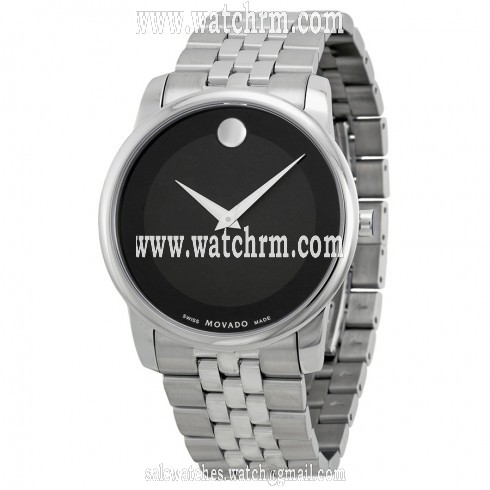 Movado Stainless Steel Black Museum Dial Men's Watch 0606504