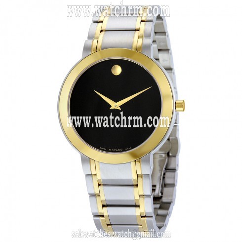 Movado Stiri Black Dial Two Tone Men's Watch 606950