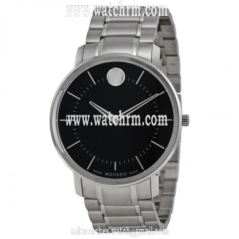 Movado TC Black Dial Stainless Steel Men's Watch 0606687
