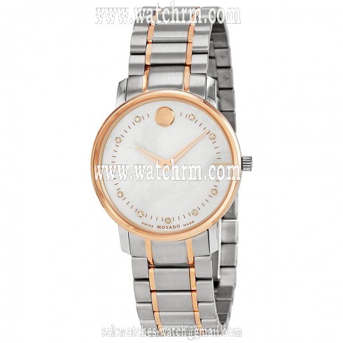 Movado TC Mother of Pearl Two Tone Stainless Steel Ladies Watch 606692