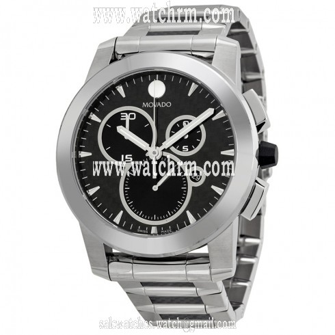 Movado Vizio Carbon Fiber Dial Chronograph Stainless Steel Men's Watch 0606083
