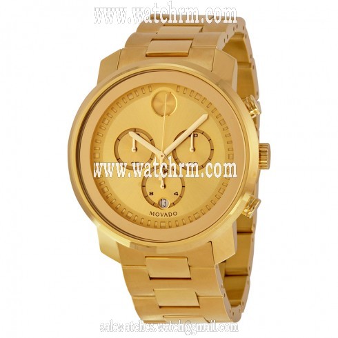 Movado Bold Champagne Dial Yellow Gold Ion-plated Men's Quartz Watch 3600278