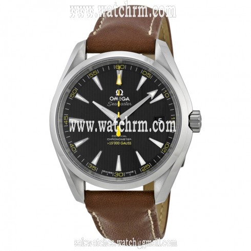 Omega Aqua Terra Automatic Black Dial Brown Leather Men's Watch 23112422101001