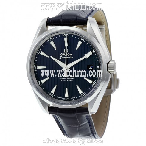 Omega Aqua Terra Blue Dial Alligator Leather Men's Watch 23113422103001