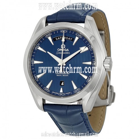 Omega Aqua Terra Blue Dial Blue Leather Men's Watch 231.13.42.22.03.001