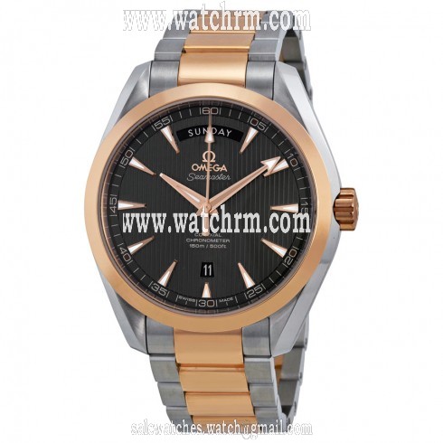 Omega Aqua Terra Brown Dial Steel and 18kt Rose Gold Automatic Men's Watch 23120422206001