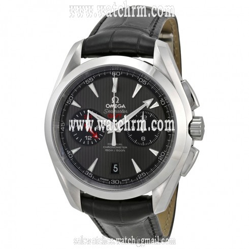 Omega Aqua Terra Chronograph Automatic  Black Dial  Black Leather Men's Watch 23113435206001