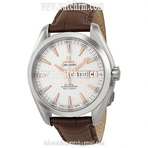 Omega Aqua Terra Silver Dial Black Lather Men's Watch 23113432202002