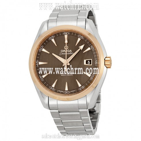 Omega Aqua Terra Teak Grey Dial Steel and 18kt Rose Gold Men's Watch 23120422106002