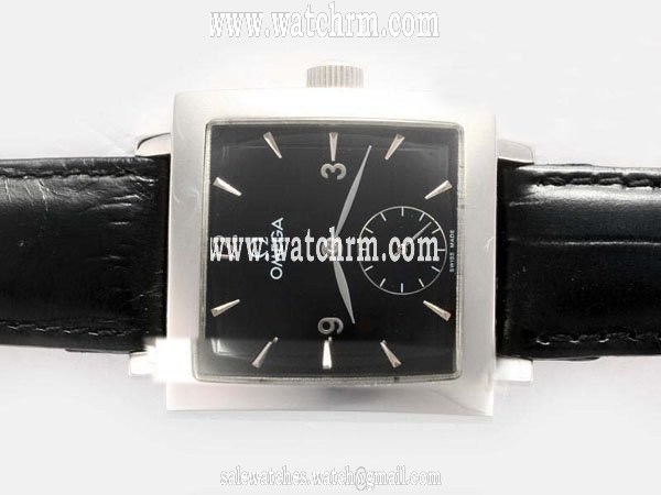 Omega Classic Manual Winding 2621-2 Black Dial Rectangle Watch