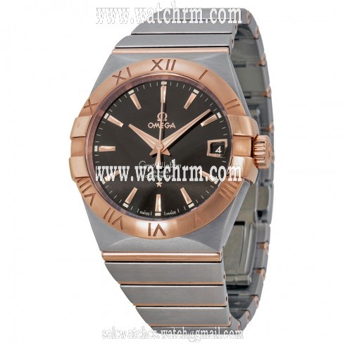 Omega Constellation Automatic Brown Dial Stainless Steel Rose Gold Men's Watch 12320382113001