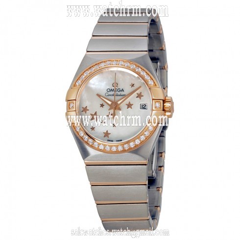 Omega Constellation Automatic Mother of Pearl Dial Steel and Rose Gold Diamond Ladies Watch 12325272005002
