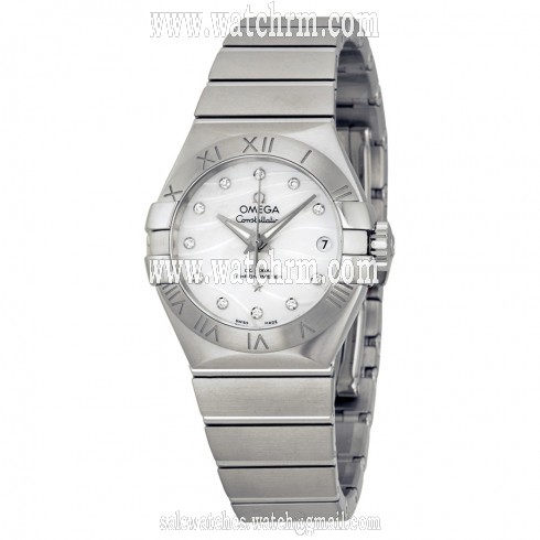 Omega Constellation Automatic Mother of Pearl Diamond Dial Stainless Steel Ladies Watch 12310272055002