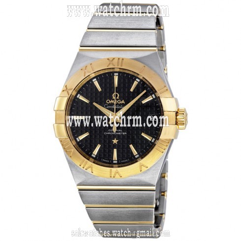 Omega Constellation Black Dial Stainless Steel and Yellow Gold Men's Watch 123.20.38.21.01.002