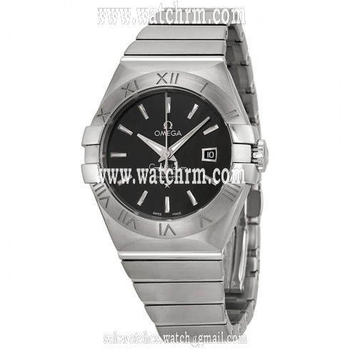 Omega Constellation Black Dial Stainless Steel Diamond Automatic Ladies Watch 123.10.31.20.01.001