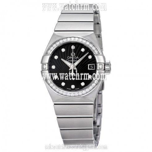 Omega Constellation Black Dial Stainless Steel Ladies Watch 123.15.27.20.51.001