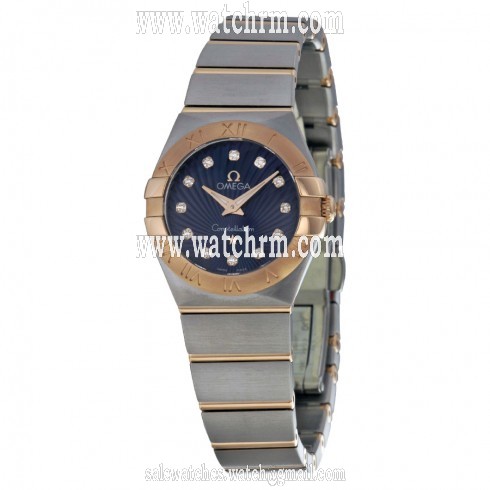 Omega Constellation Blue Diamond Dial Stainless Steel Ladies Watch 12320246053001